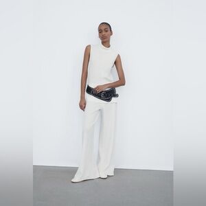 Zara soft sleeveless top and pique pants. Size small.